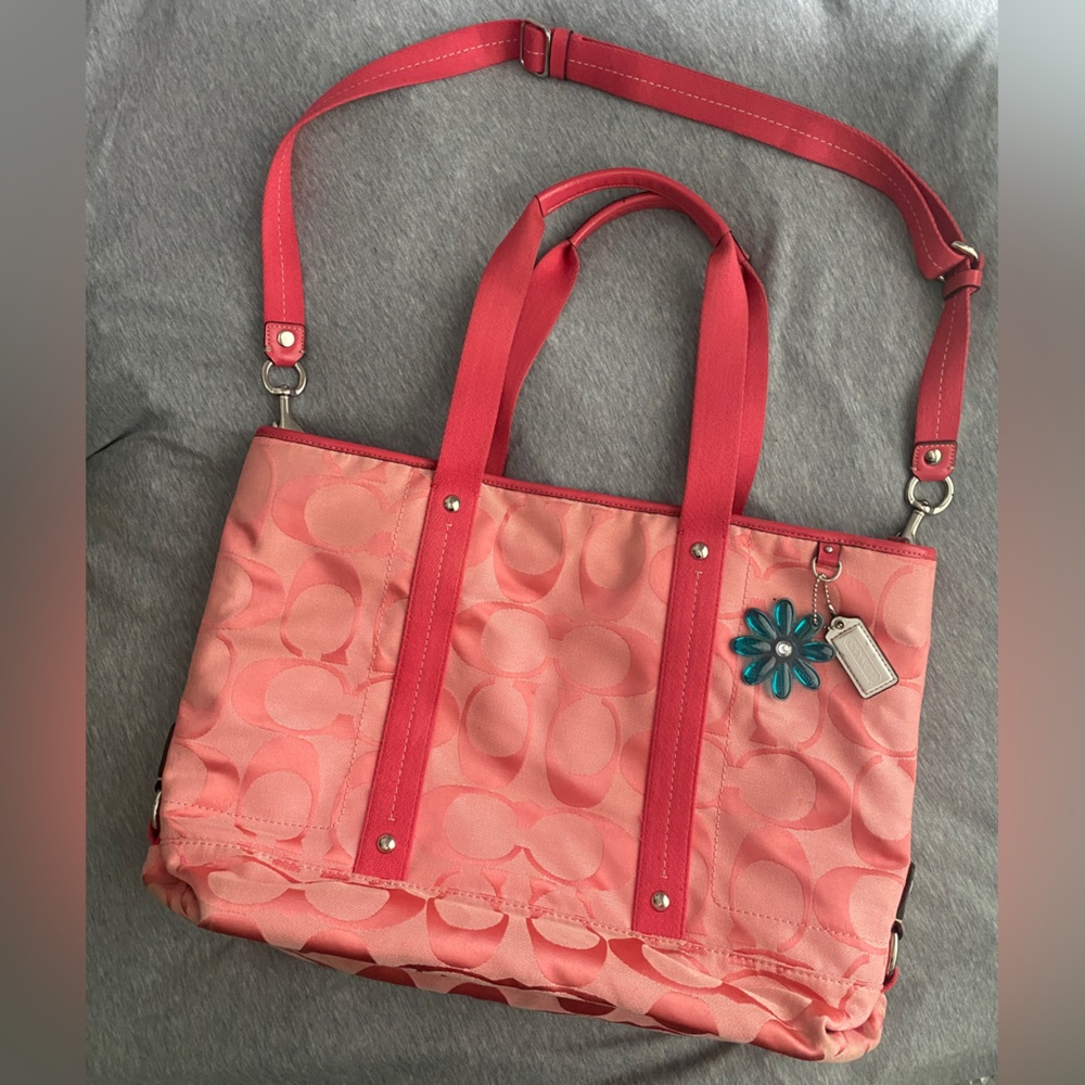 COACH Logo Pink Barbie Large Tote Bag
